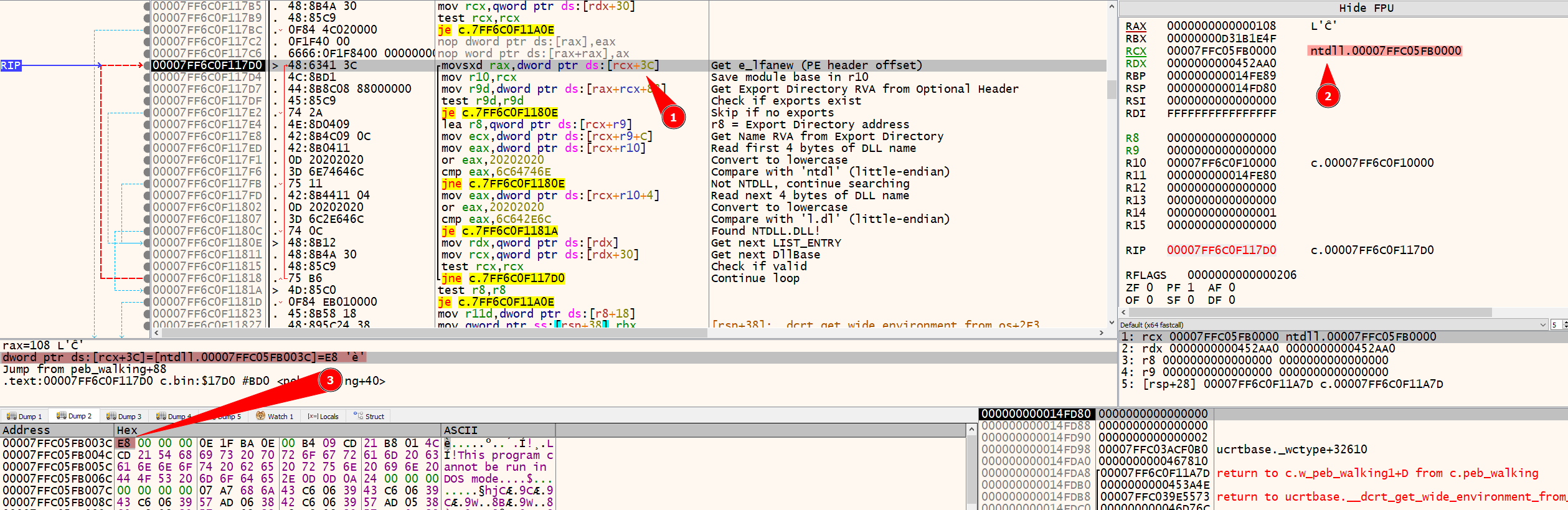 x64dbg PEB Walk ntdll